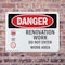 Signmission Renovation Work Do Not Enter Work Area Danger Sign, Plastic, 10in W x 7in L, 2PK OS-2PACK-DS-P-710-L-1752 - alternate 4